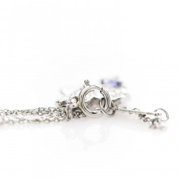 tanzanite tiffany platinum pendant necklace diamond flowers paper
