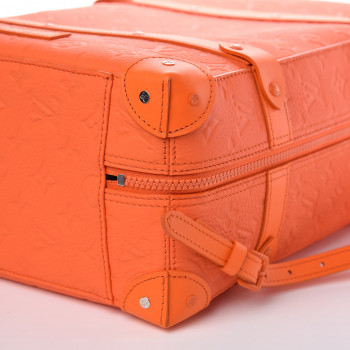 LOUIS VUITTON Taurillon Empreinte Soft Trunk Backpack PM Orange 387563