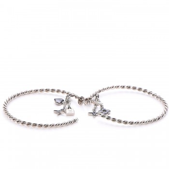 hoop creole monogram earrings sweet silver