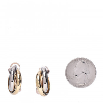 18k trinity cartier earrings yellow clip pink gold