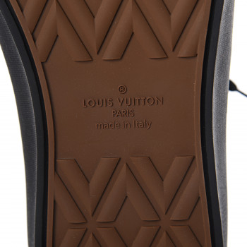LOUIS VUITTON Monogram Eclipse Glaze Mens Trocadero Richelieu Sneakers 10.5 Ebene 550301