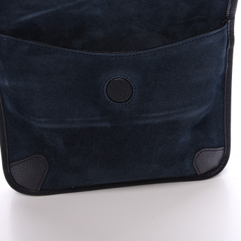 GUCCI Suede Neo Vintage Web Small Messenger Bag Navy 553835