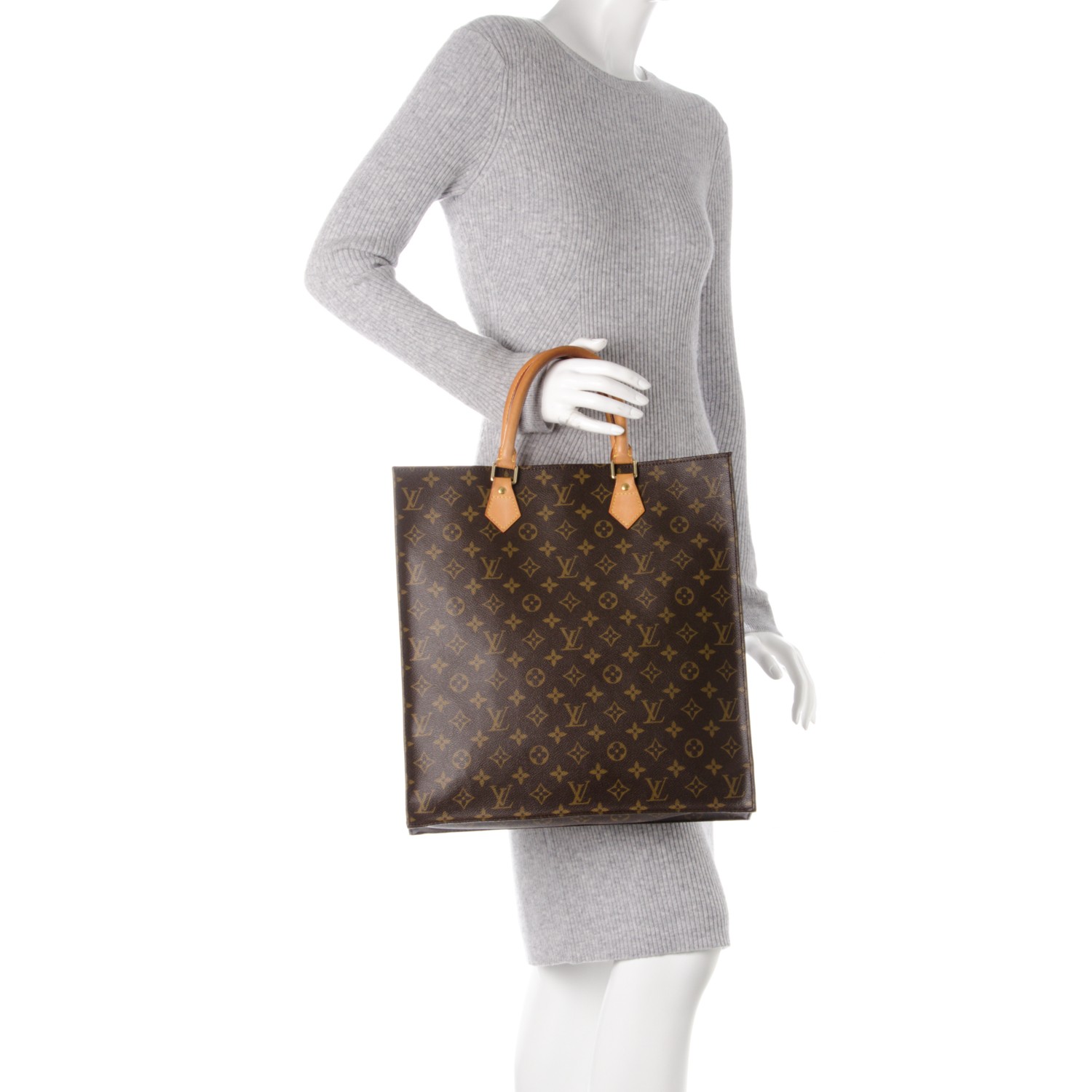 Louis Vuitton Sac Plat Monogram-embossed Leather Tote Bag in White