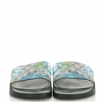 gucci slides blue floral
