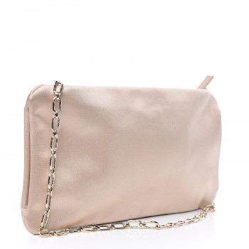 CHANEL Satin Diamante Camellia Evening Clutch Bag Light Beige 519664