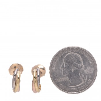 trinity 18k cartier earrings yellow pink gold hoop