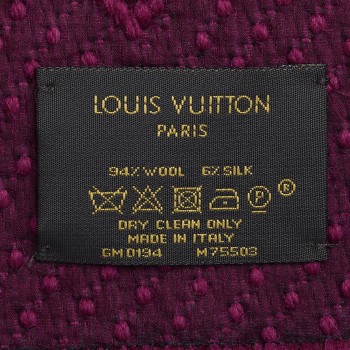 LOUIS VUITTON Wool Silk Logomania Scarf Cherry 269768
