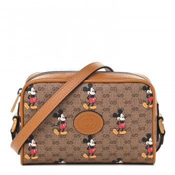 GUCCI X DISNEY Mini Vintage GG Supreme Monogram Mickey Mouse Shoulder Bag  Light Brown | FASHIONPHILE