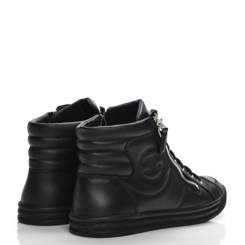 black high top chanel sneakers