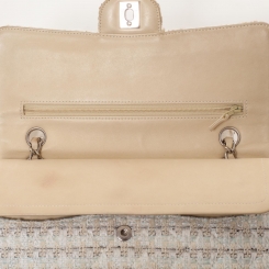 tweed flap chanel beige double medium pinch zoom